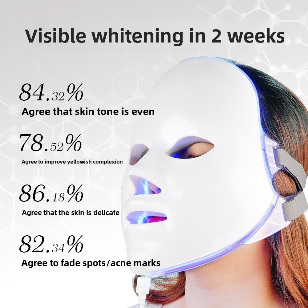 Máscara Facial LED de Terapia de Luz Recargable