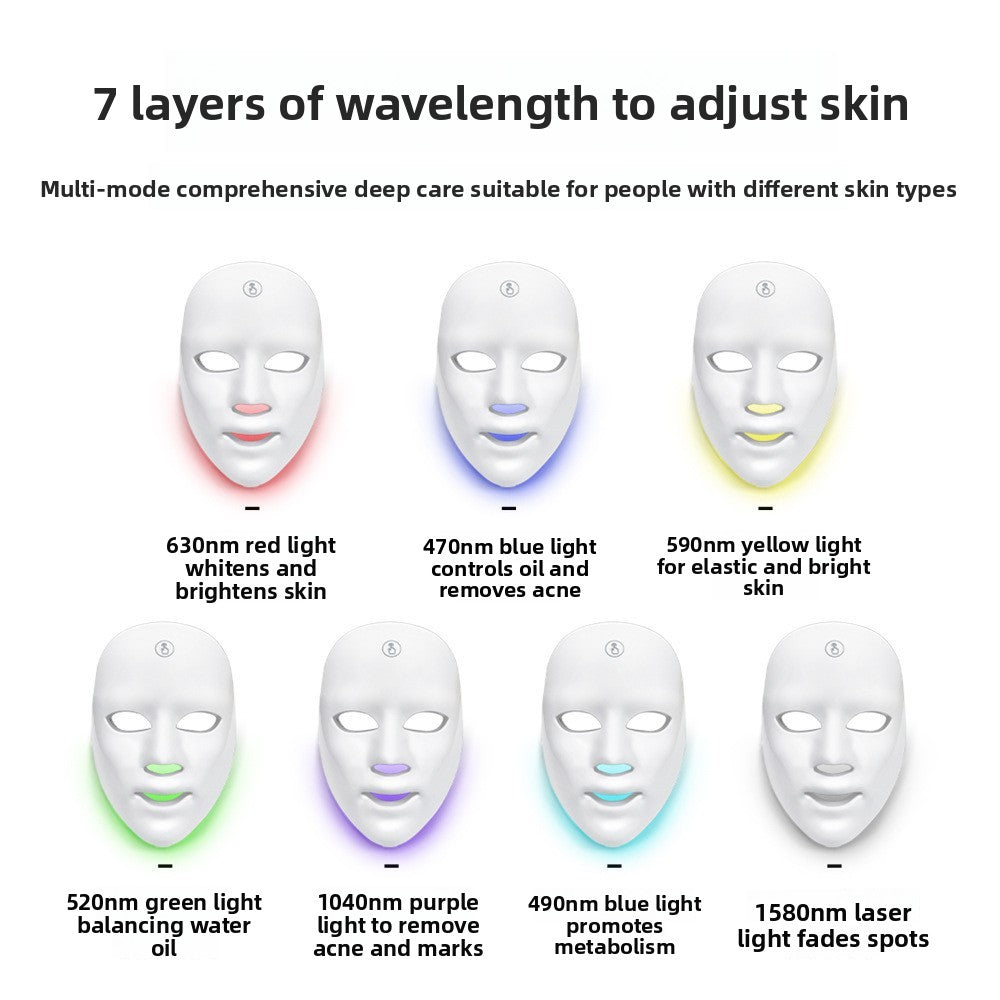 Máscara Facial LED de Terapia de Luz Recargable