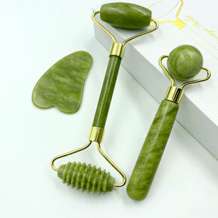 Set de rodillo de jade y gua sha - vista general