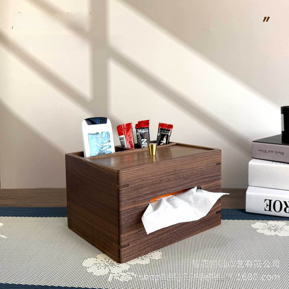 Caja de almacenamiento de pañuelos de madera con control remoto - imagen 2