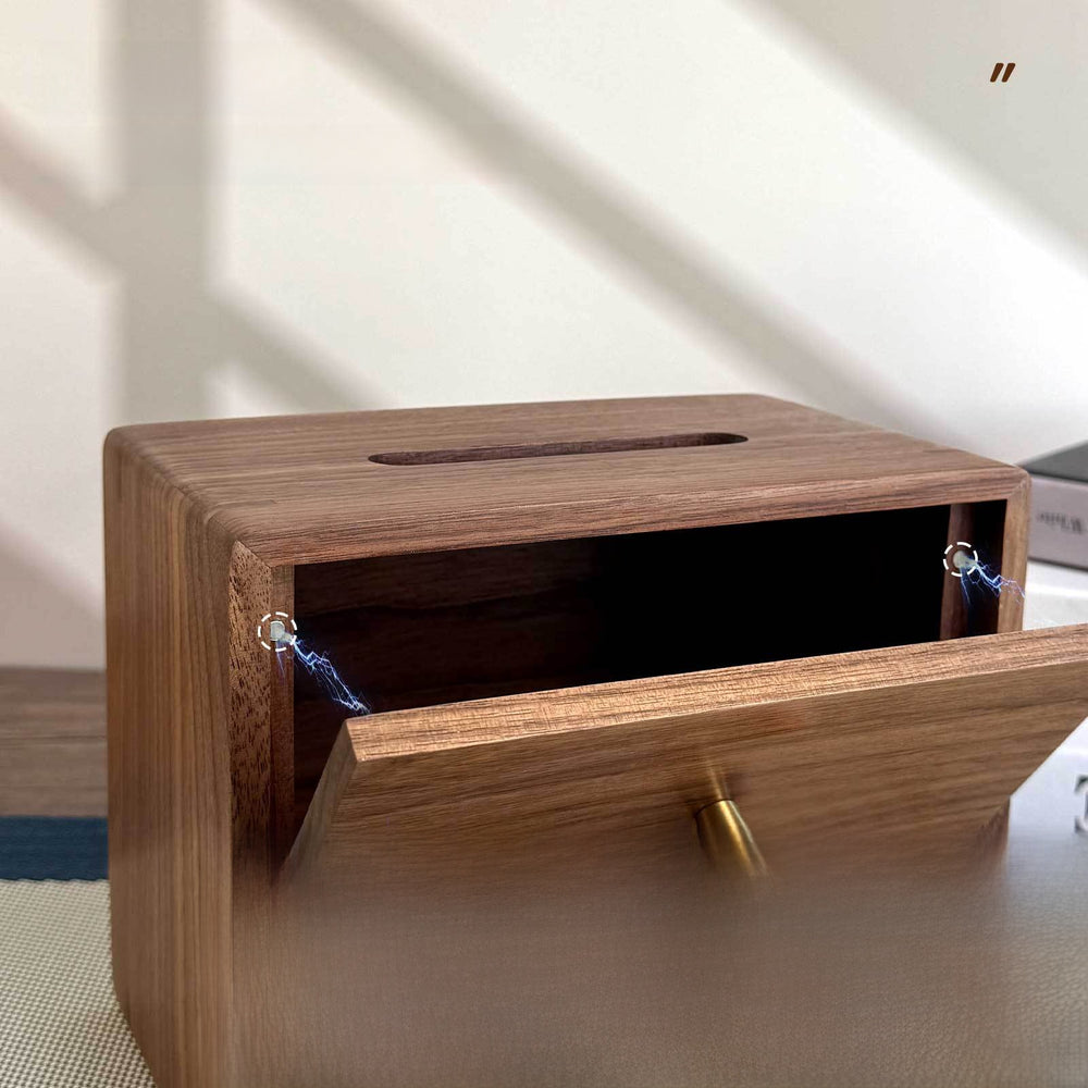 Caja de almacenamiento de pañuelos de madera con control remoto - imagen 3