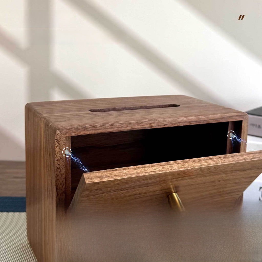 Caja de almacenamiento de pañuelos de madera con control remoto - imagen 3