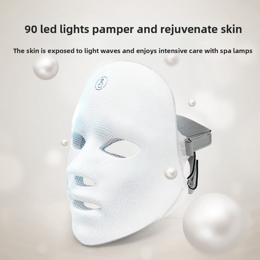 Máscara Facial LED de Terapia de Luz Recargable