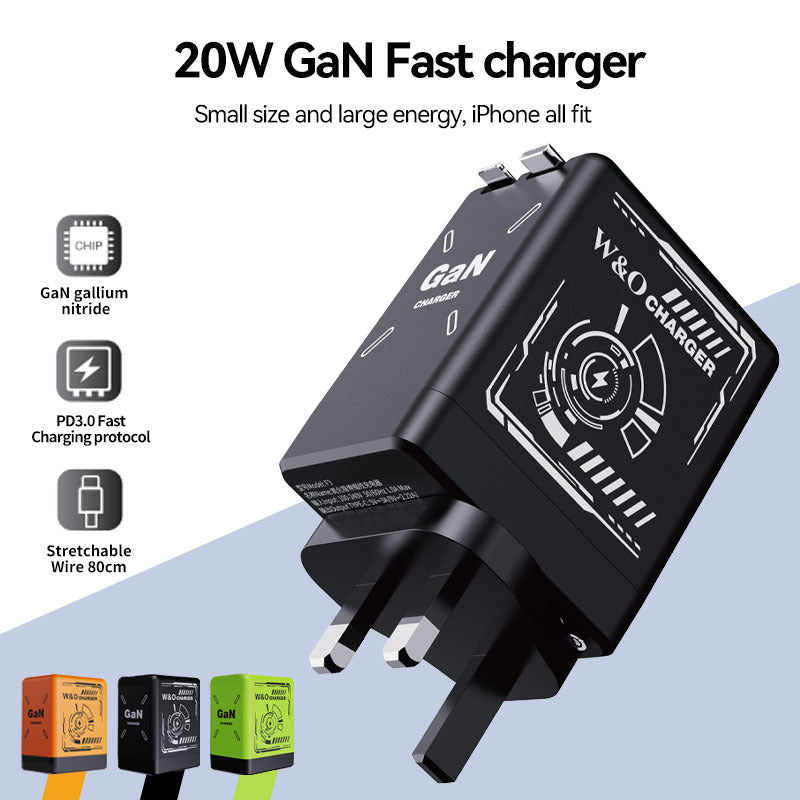 Cargador Retractil de Carga Rapida con Cable Doble